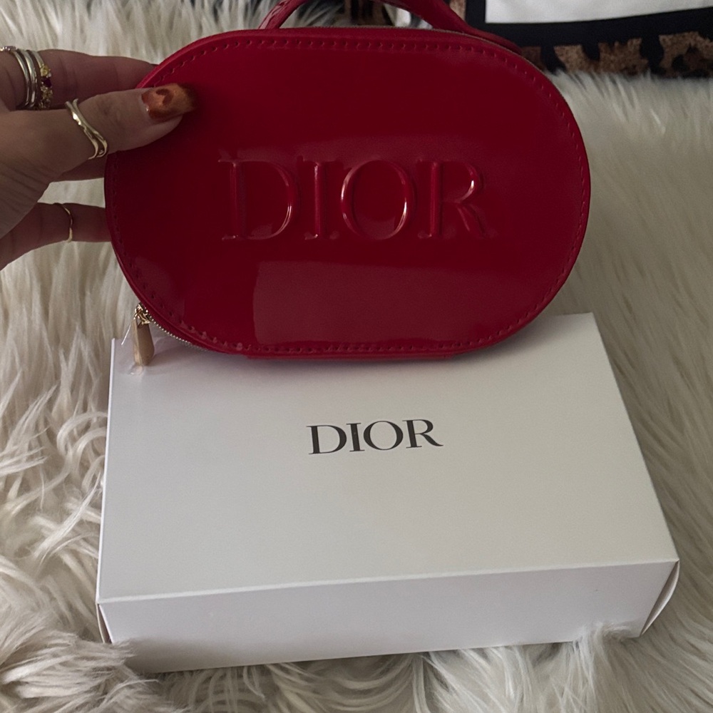 Dior Glossy Red Cosmetic Case! New!